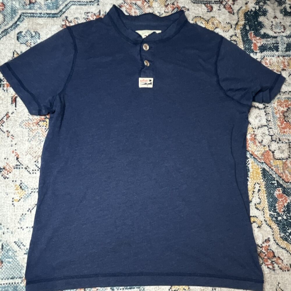 Vintage Y2K Hollister Surfboards Long Sleeve Henley Shirt Men's Large Blue